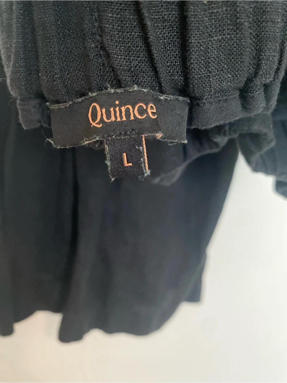 Quince 100% European Linen Pull-On Pants | Large | Black | Good Condition